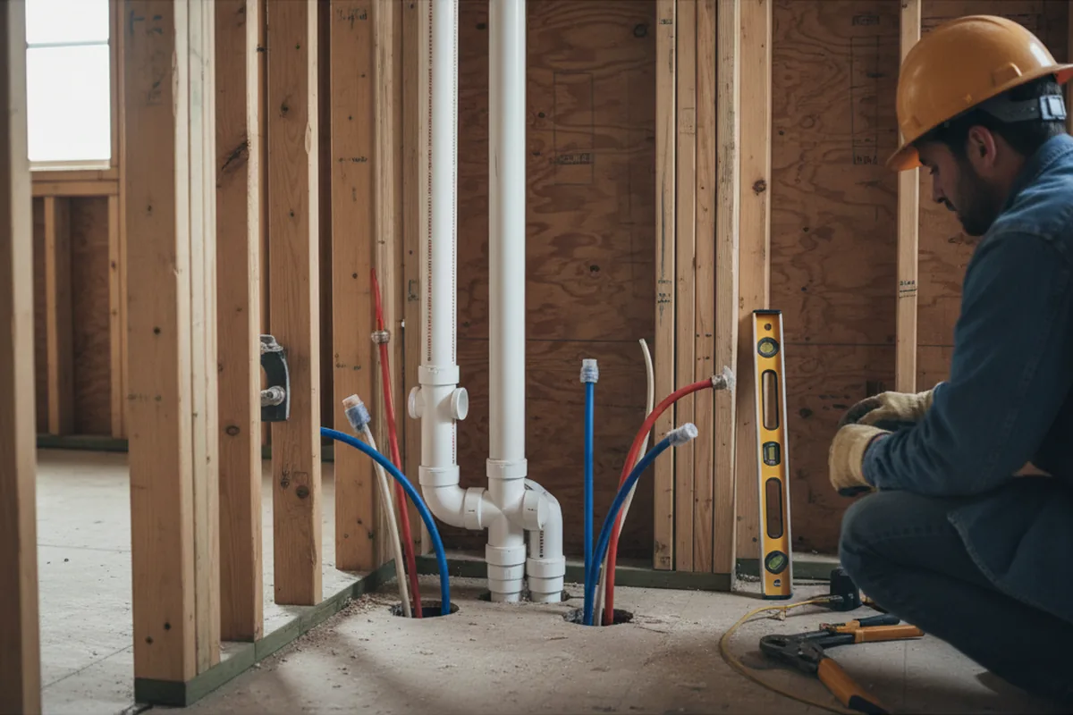 Drain and supply rough-in during Garbage Disposal Repair in Bear Creek