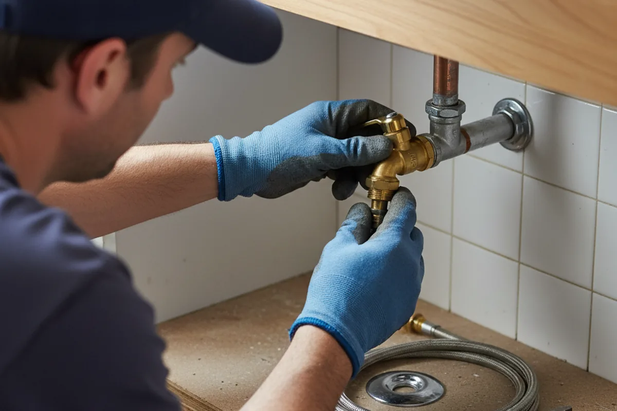 Shutoff valve and fitting work during Faucet and Fixture Repair in Bear Creek